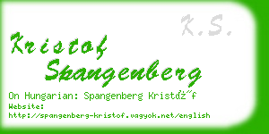 kristof spangenberg business card